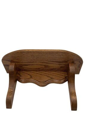 Solid Oak Wall-Mounted Shelf Handmade With Curved Support Brackets 11.5" Wide